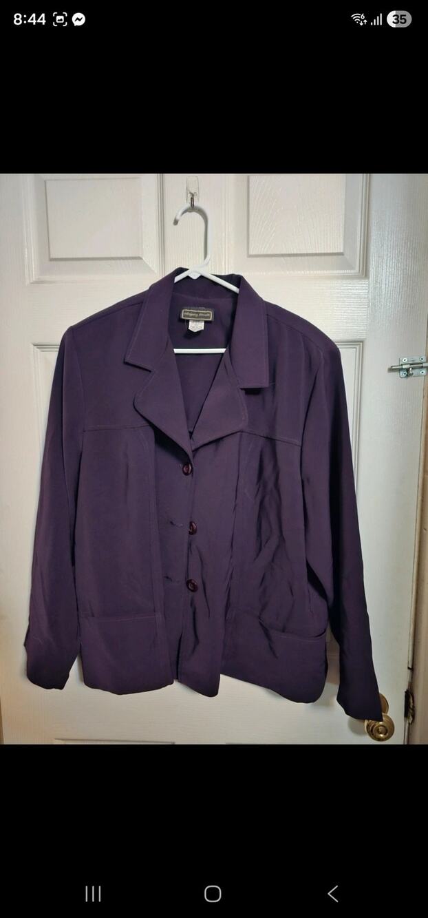 Vintage 90s Intriguing Threads Purple Button Front Blazer Jacket Womens Size 20W